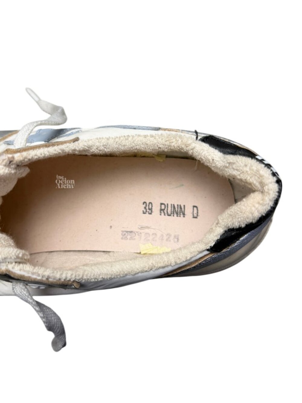 Size 39 Golden Goose Women's Running Sole Sneaker Silver/White/Blue Fog/Black - Picture 8 of 10